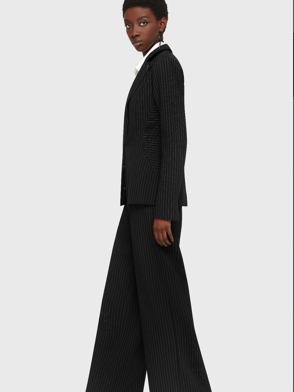 Killstar Black Pinstripe Blazer with Peak Lapel - Picture 5 of 7